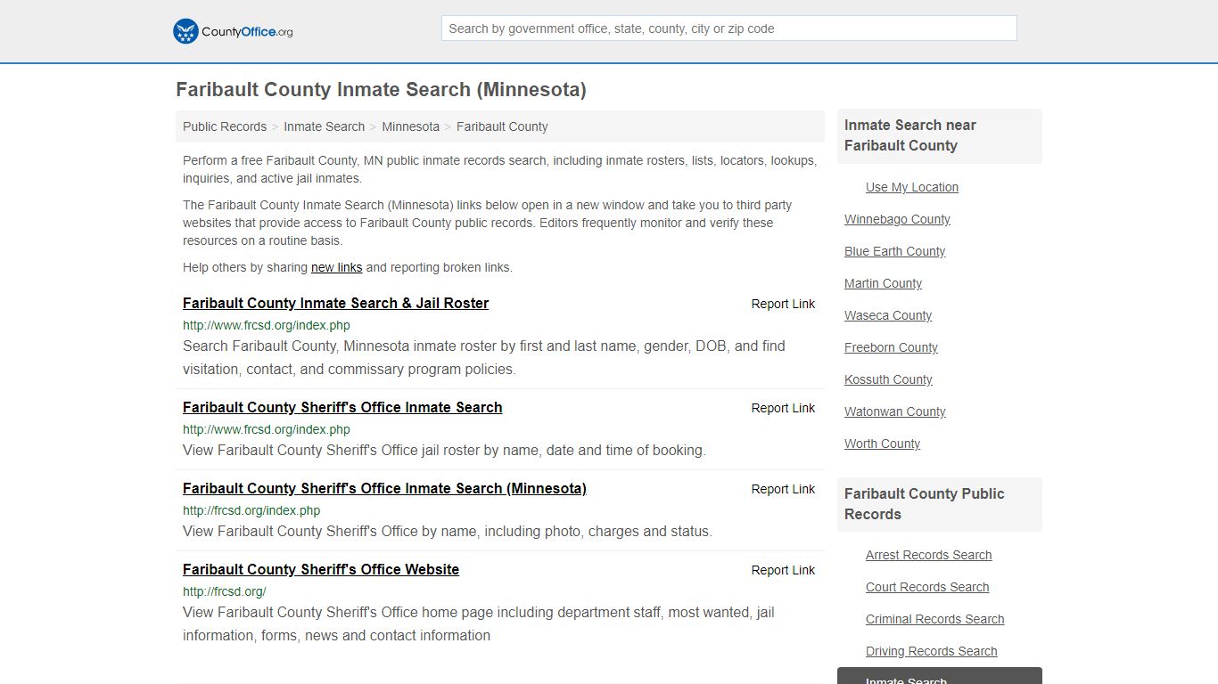 Inmate Search - Faribault County, MN (Inmate Rosters ...